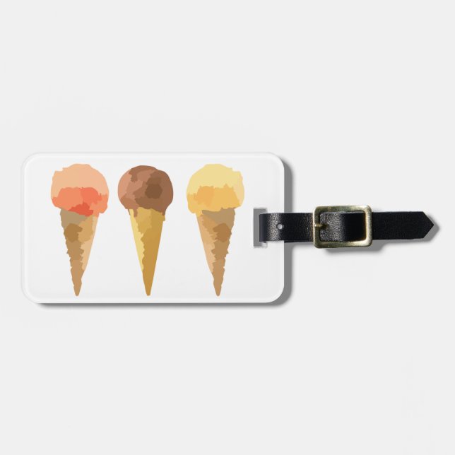 Étiquette À Bagage Crème glacée Pastel Sorbet été (Devant horizontal)