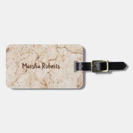 Étiquette À Bagage Crème monogramme marbrée