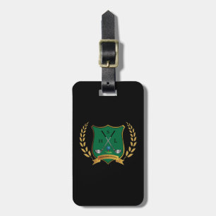 Étiquette À Bagage Crête de GOLF avec le monogramme de guirlande de