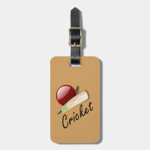 Étiquette À Bagage Cricket, chauve-souris et balle