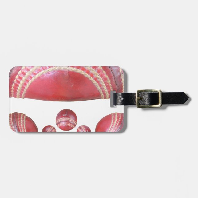 Étiquette À Bagage Crimson Spin - Une Belle Balle Rouge De Cricket Ar (Devant horizontal)