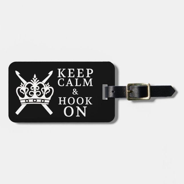 Étiquette À Bagage Crochet ・ Gardez Le Crochet Calme Sur L'Artisanat  (Devant horizontal)