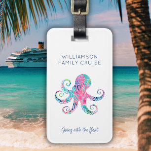 Étiquette À Bagage Croisière familiale personnalisée Vacances Cute Oc