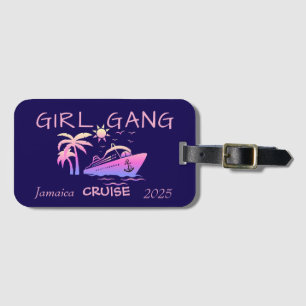Étiquette À Bagage Croisière GIRL GANG Tropical Blue/Rose PERSONNALIS
