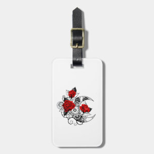 Étiquette À Bagage Croissant mécanique avec roses rouges