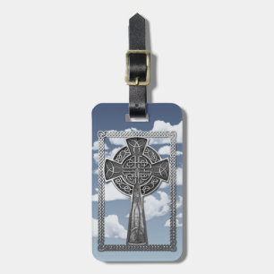 Étiquette À Bagage Croix usée en métal