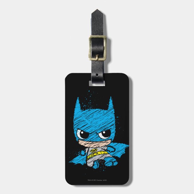 Étiquette À Bagage Croquis Mini Batman (Devant Vertical)