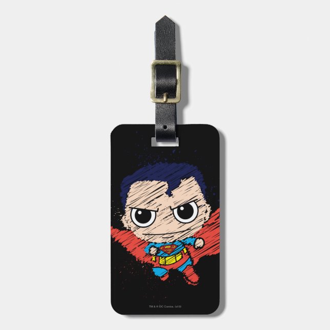 Étiquette À Bagage Croquis Mini Superman (Devant Vertical)