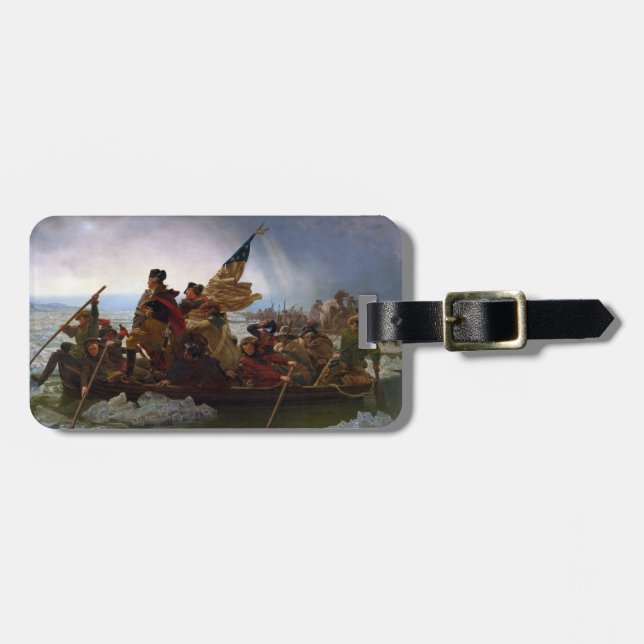 Étiquette À Bagage Crossing Delaware 1776 : Général George Washington (Devant horizontal)