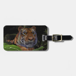 Étiquette À Bagage Crouching des tigres dans la jungle