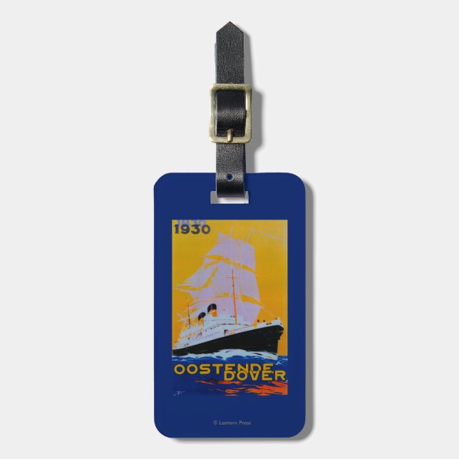 Étiquette À Bagage Cru PosterEurope d'Oostende Douvres (Devant Vertical)