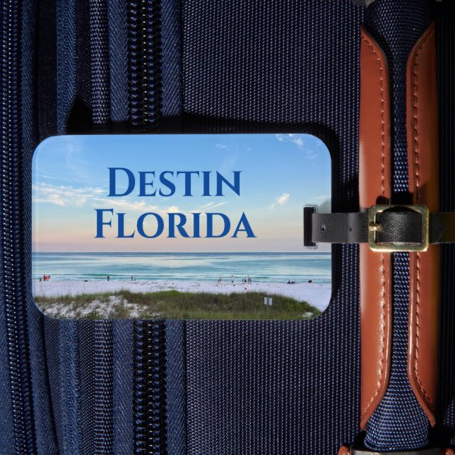 Étiquette À Bagage Custom Beach Town Belle photo océanique (Insitu Rectoal 4)