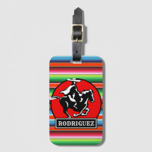 Étiquette À Bagage CUSTOM NAME Charro Horse Spanish Mexican Serape
