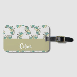 Étiquette À Bagage Custom name cute horses pattern