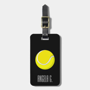 Étiquette À Bagage Custom Name Yellow Tennis Ball