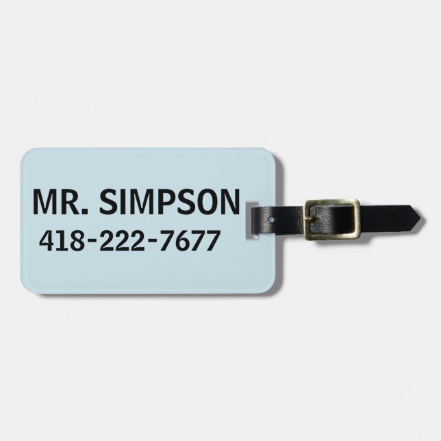 ÉTIQUETTE À BAGAGE CUSTOM PERSONALIZED LUGGAGE TAG (Devant horizontal)