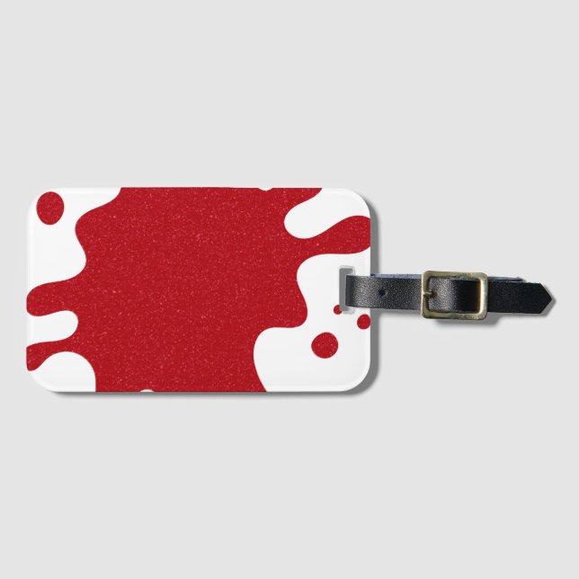 Étiquette À Bagage Custom Tomato Red & White Splash Luggage Tag (Devant Horizontal)