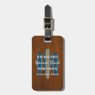 Étiquette À Bagage Customise des signes surf Monogramme Hawaiian Surf