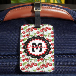 Étiquette À Bagage Cute Aquarelle Cerisier Motif personnalisé