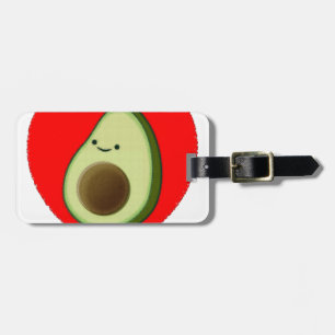 Étiquette À Bagage Cute Avocado Dans Le Coeur Rouge