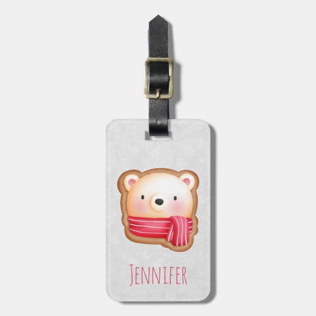 Étiquette À Bagage Cute Bear Face (Devant Vertical)