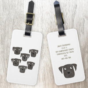 Étiquette À Bagage Cute Black Labrador Retriever Dog Art Personnalisé
