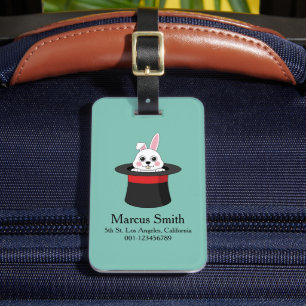 Étiquette À Bagage Cute Bunny dans Wizard Casquette Personnaliser