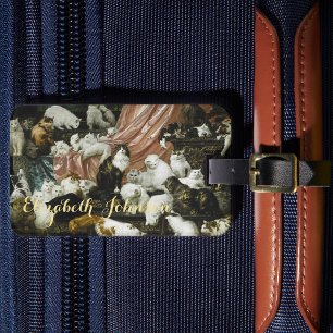 Étiquette À Bagage Cute Cats Kittens Art Vintage Voyage Bagages Tags