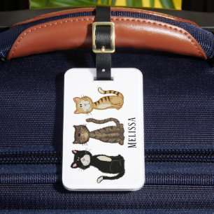 Étiquette À Bagage Cute Cats Personnalisé