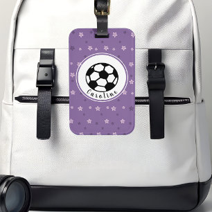 Étiquette À Bagage Cute Feminine Soccer Ball Design Cool personnalisé