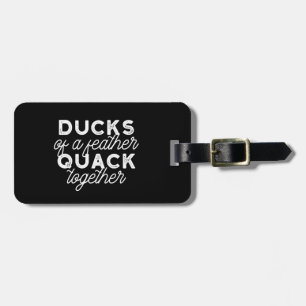 Étiquette À Bagage Cute Funny Canards Puns Citation II Black Ver