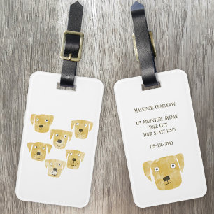 Étiquette À Bagage Cute Golden Labrador Retriever Dog Art Custom