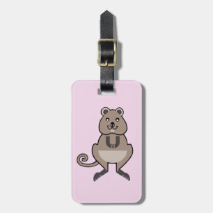 Étiquette À Bagage Cute happy QUOKKA - Aussie Faune - Rose