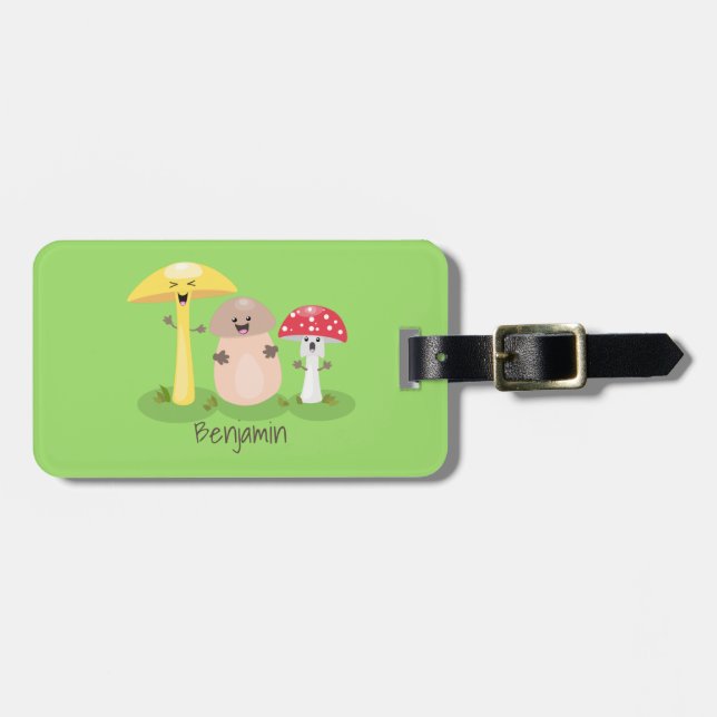 Étiquette À Bagage Cute kawaii champignon champignon toadstool (Devant horizontal)