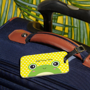 Étiquette À Bagage Cute Kawaii Peek-a-Boo Frog Personnalisé