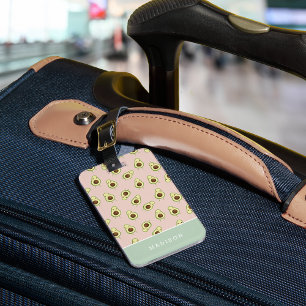 Étiquette À Bagage Cute Kawaii Smiling Avocado Motif Personnalisé