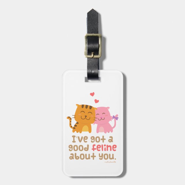 Étiquette À Bagage Cute Kitty Cat Feline Love Confession Humour (Devant Vertical)