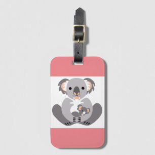 Étiquette À Bagage Cute KOALA - Faune - Marsupial - Rose