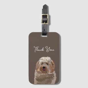 Étiquette À Bagage Cute Labradoodle Chien Personnalisé