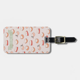 Étiquette À Bagage Cute Nigiri Sushi Motif sans couture