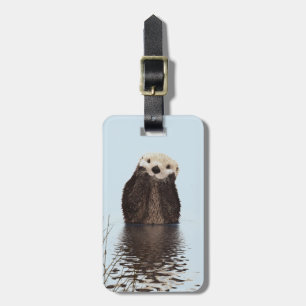 Étiquette À Bagage Cute Otter Face Nature Photo