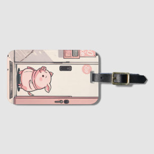 Étiquette À Bagage Cute piggy dans le style dessin animé