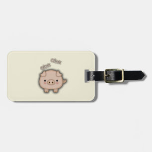 Étiquette À Bagage Cute pink pig oink