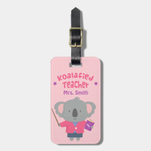 Étiquette À Bagage Cute Pun Humour Koala Bear Femme Enseignante