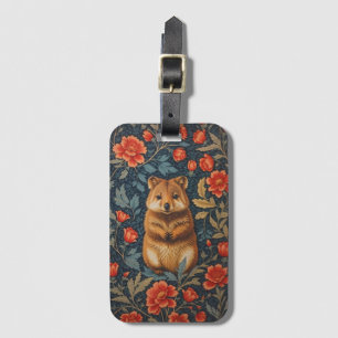 Étiquette À Bagage Cute Quokka William Morris Inspiré Floral