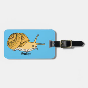 Étiquette À Bagage Cute yellow snail cartoon