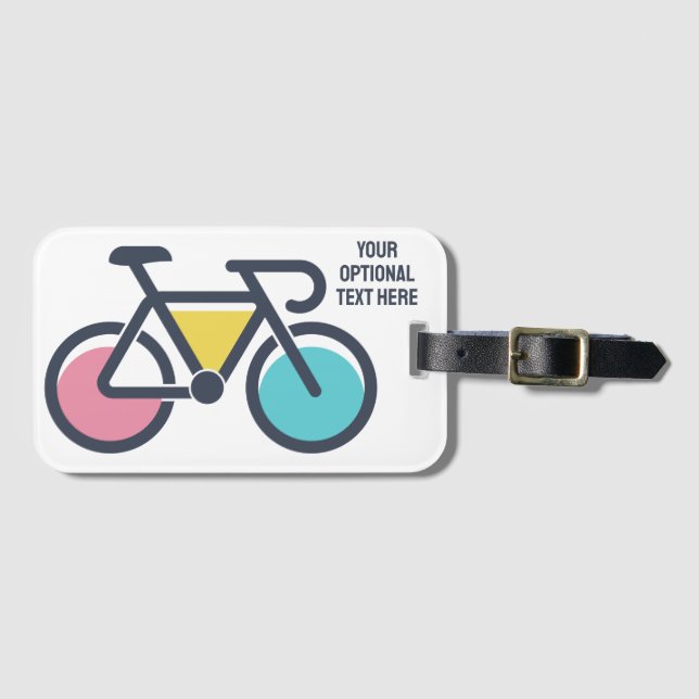 Étiquette À Bagage Cyclisme de texte personnalisé (Devant Horizontal)