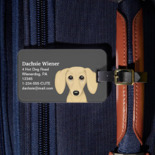 Étiquette À Bagage Dachshund Crème Wiener Chien Cartoon personnalisé