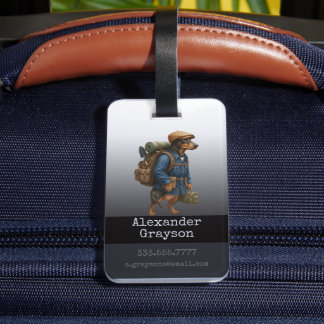 Étiquette À Bagage Dachshund Trail Blazer Hiker Personalized Luggage