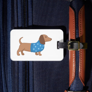 Étiquette À Bagage Dachshund Wiener Dog Blue Star Sweat